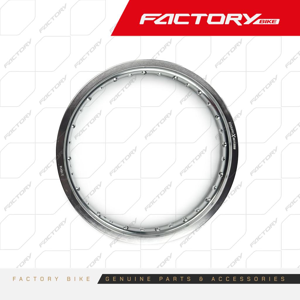 ARO POSTERIOR 2.15-18 32H ALU. PLATA XSERIES (110/100-18) - AK WORKS(25) / AKS / AK47 / T4-300 / FX250E-T4 / J10 / X6(24) / J3 / J6 / M4(24)